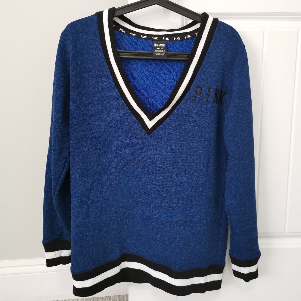Victoria's Secret PINK Varsity Campus Oversized Deep V-Neck Sweater